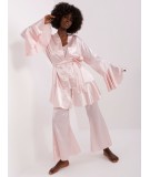 3 dalių pižama su chalatu (šviesiai rožinės spalvos)